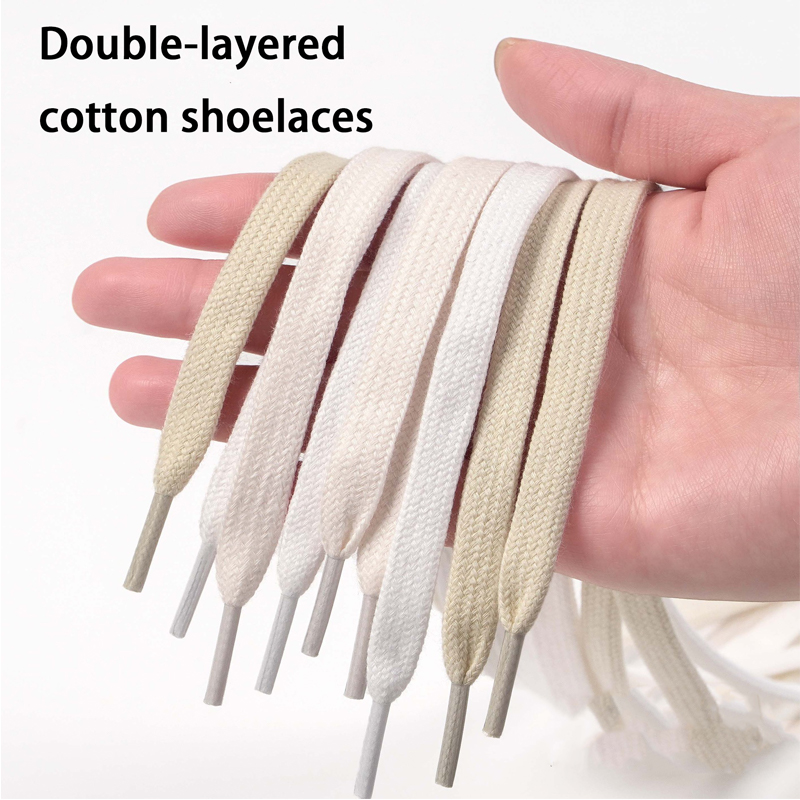 Lace Replacement Flat - Flat Cotton Shoelaces, Double-Layer Durable Replacement