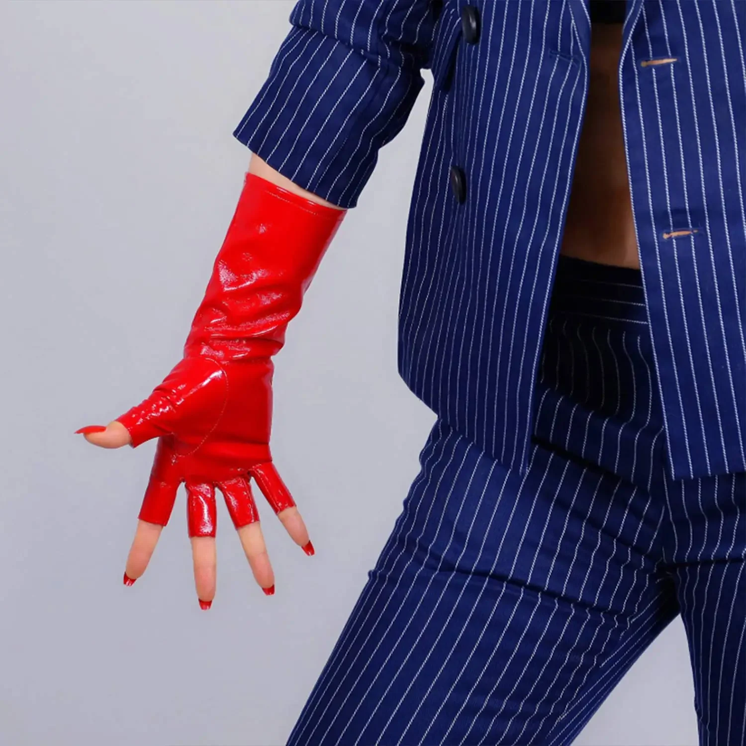 Women's Shine Red HALF FINGER  - Patent Leather Shine review and price
