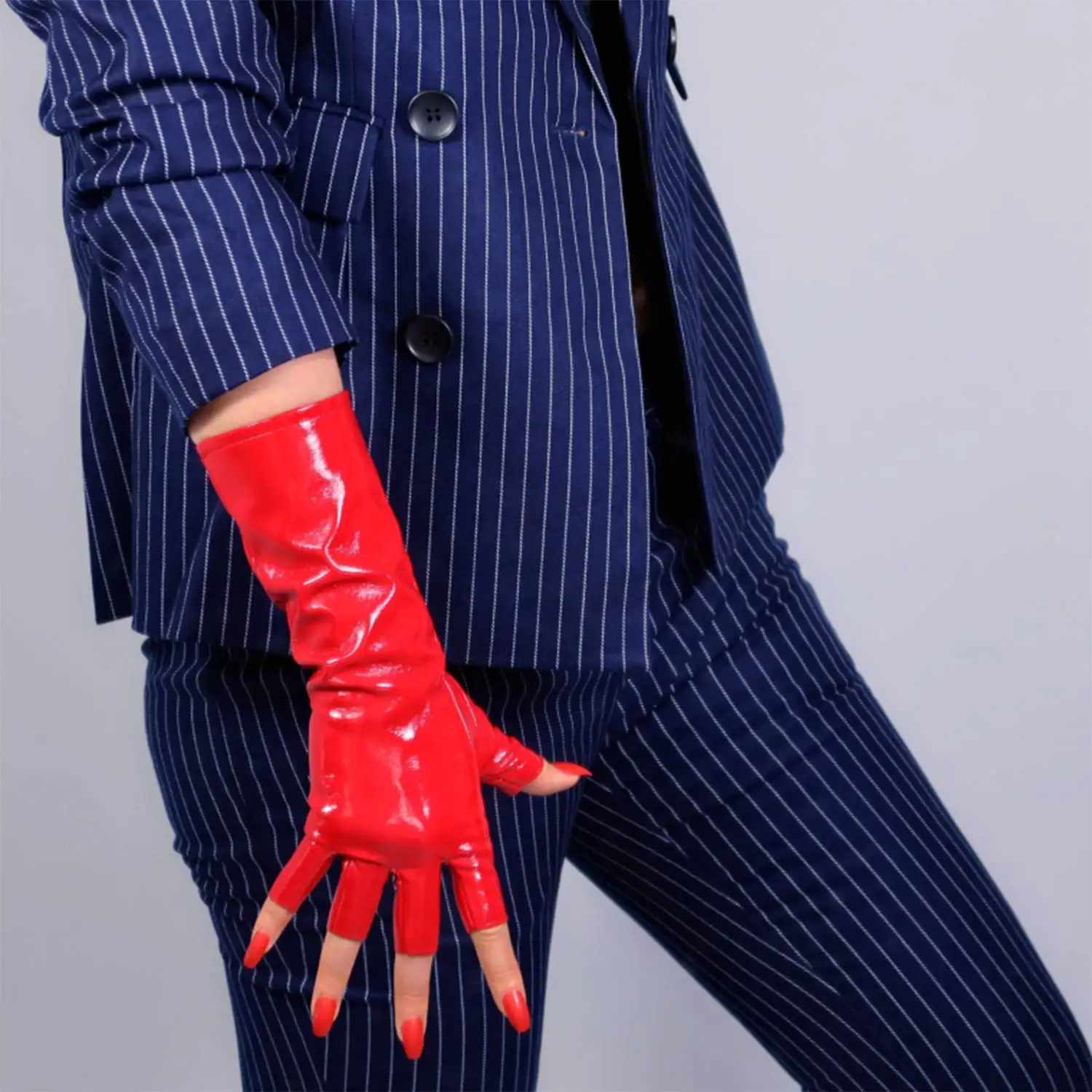 Women's Shine Red HALF FINGER  - Patent Leather Shine review and price