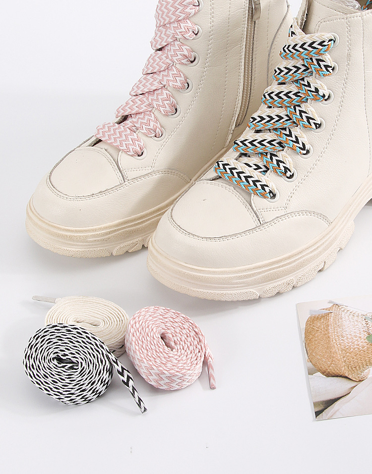 1Pair New 1.5CM Wide Wave Fat  - Lace Replacement Flat review and price