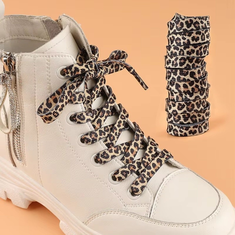 1Pair 120CM Fashion Leopard Pr - Lace Replacement Flat review and price
