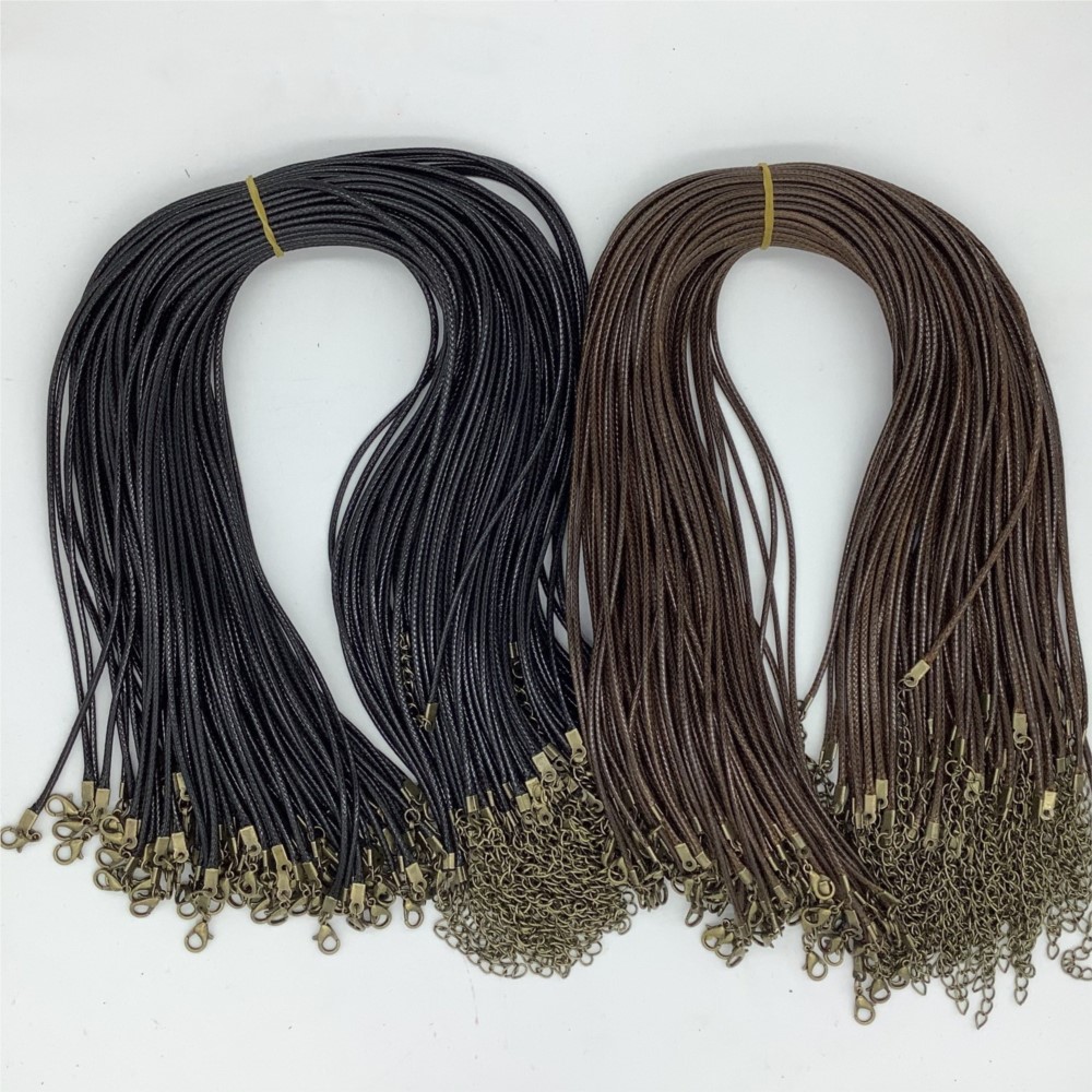 20pcs 45cm Brown Waxed Necklac - Patent Leather Shine review and price